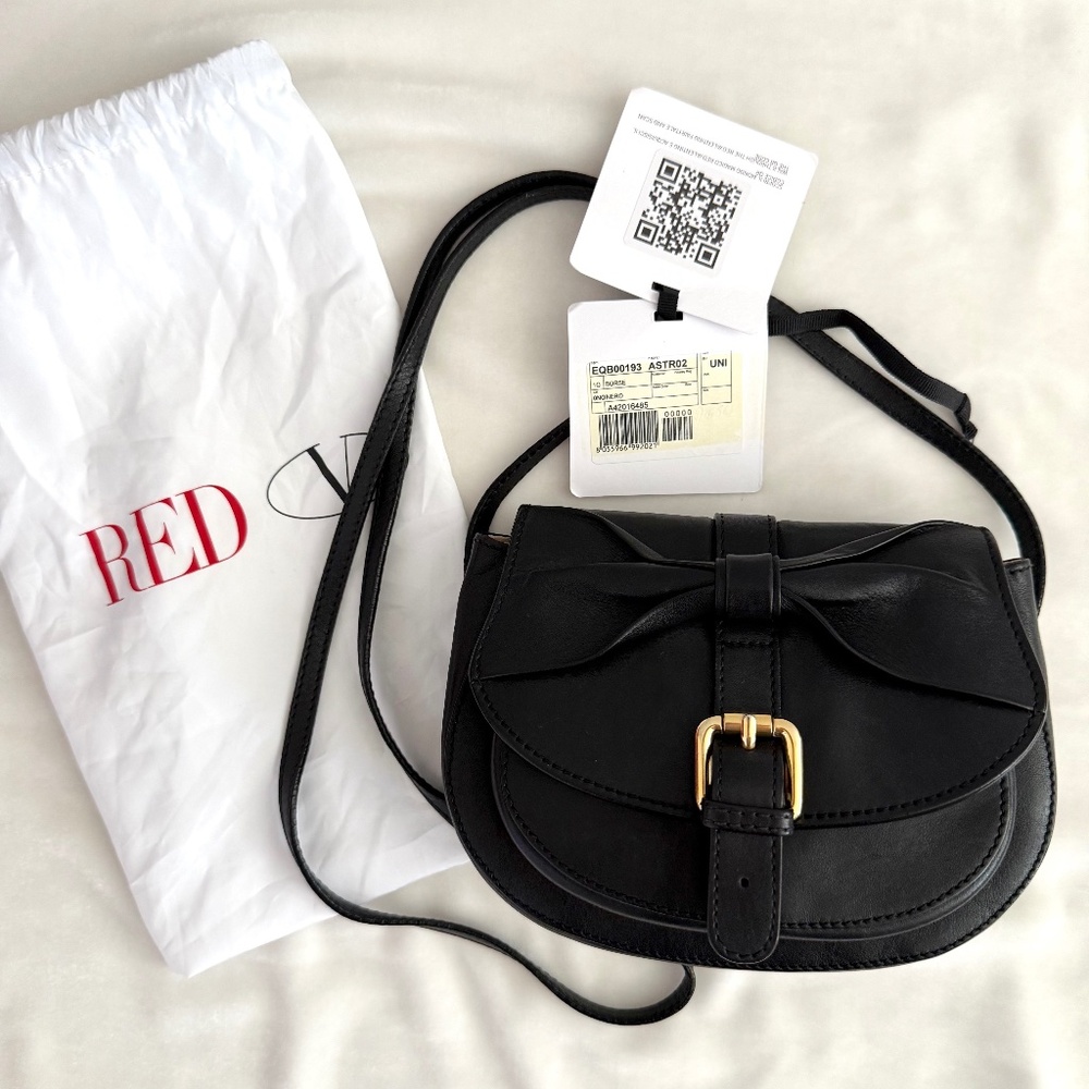 Valentino Red Black Leather Purse